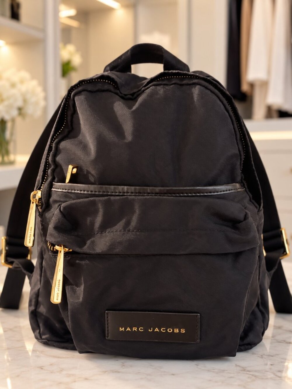 Marc Jacobs Black Backpack Gold Hardware
